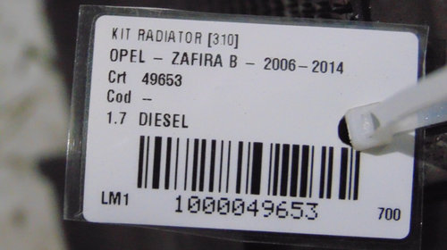 Kit radiatoare Opel Zafira B, motor 1.7 Diesel