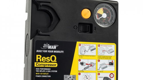 Kit reparatie anvelopa cu compresor AIRMAN ResQ Tire Repair + solutie 450ml