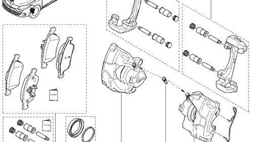 Kit reparatie placute frana fata, ERT, Dacia Dokker Duster Lodgy Fiat Alfa Romeo Chrysler Citroen Honda IVeco Kia Lancia Mazda Mercedes Mini Nissan Opel Peugeot Renault Rover/MG, Saab, Volvo, Sistem de franare : hidraulic