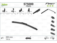 Lamela stergator First VALEO 575000, cu lama de 350 mm, parbriz fata dreapta, cu 3 adaptori de fixare