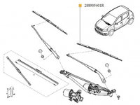 LAMELA STERGATOR PARBRIZ Stanga. MODEL FLAT 288905401R