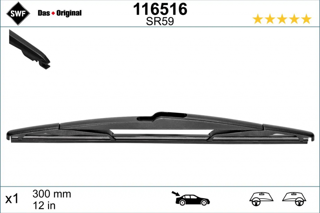Lamela stergator spate SWF VAUXHALL CORSA Mk IV (E) (X15) 2014-2020 - 116516