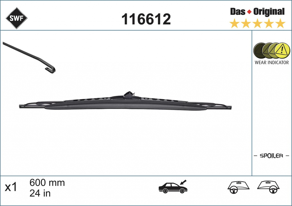 Lamela stergator SWF MERCEDES-BENZ C-CLASS (W203) 2000-2007 - 116612