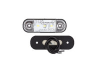 Lampa auto interior RapidAuto 99OW029, 12/24V, oval, montare surub cu spatiu 61mm, 3xLED, transparent, Latime: 84 mm, Inaltime: 24 mm, Adancime: 10 mm, nu se aplica,