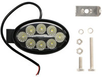 Lampa de lucru LED 12/24/40V 24W 1300lm numarul de diode: 8x3W inaltime: 90mm latime: 141mm adancime: 61mm lumina dispersata montaj lateral oval TRUCKLIGHT WL-UN277