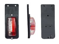 Lampa gabarit auto BestAutoVest 12/24V, culoare Alb- Rosu, 55x135x35mm, cu suport fixare cauciucat, 1buc