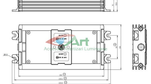 Lampa laterala Neon galbena cu suport 12v-24v AD0322