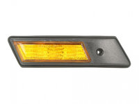 Lampa semnalizare laterala BMW Seria 3 E30, 10.1987-04.1994, E36 1990-1995, Seria 5 E34 1987-1996, Seria 6 E24 1978-1989, Seria 7 E32 1986-1994, partea Stanga, portocalie, fara suport becuri, Depo