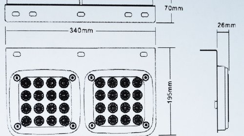 Lampa stop SMD 2001AR (stanga + dreapta) 12V / 24V 32 LED-uri SMD Rezistenta la apa IP66