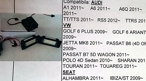 Lampi numar 24 LED-uri Passat B7 VARIANT 2011-2016 - Lumina alba