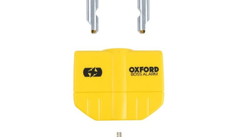 Lant Antifurt Cu Alarma Moto Oxford Boss Alarm 14mm Chain Lock Otel Galben LK489