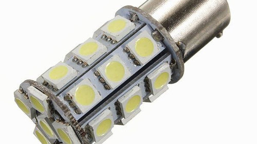 Led auto Alb BA15S 27 SMD cu pini simetrici l