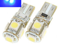 Led auto ALBASTRU T10 5 SMD Canbus BTLEC040