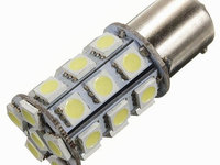 Led Auto Rosu BA15S 27 Smd Cu Pini Simetrici La 180 Grade 484981