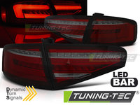 LED BAR Lampi Spate Stopuri ROSU SMOKE SEQ compatibila AUDI A4 B8 12-15 SEDAN OEM BULB