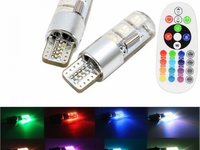 Led T10 6 SMD Multicolor RGB Cu Telecomanda T10RGBLUX