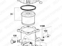 Locas filtru combustibil PEUGEOT 806 (221), Citroen XANTIA (X1), Citroen ZX (N2) - DELPHI 6350012