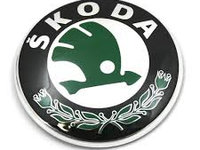Logo sigla grila bara fata NOUA Skoda Octavia 2 an 2004 2005 2006 2007 2008 2009 2010 2011 2012 2013 3U0853621