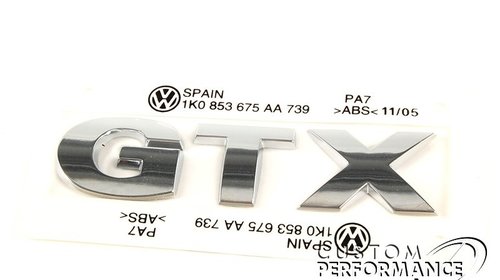 Logo VW GTX - Argintiu - OEM