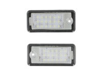 Lumina placutei de înmatriculareing LED ligght colour: white set 12V road approval AUDI A3 A4 B6 A4 B7 A6 ALLROAD C6 A6 ALLROAD C7 A6 C6 A8 D3 A8 D4 Q7 11.00-09.18 M-TECH CLP012