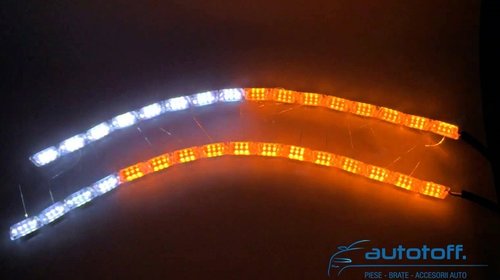 Lumini de zi LED DRL cu semnal galben directional model S8