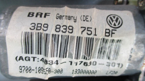 MACARA CU MOTORAS GEAM USA STANGA SPATE COD 3B9839751BF VW PASSAT B5.5 FAB. 2000 - 2005 ⭐⭐⭐⭐⭐