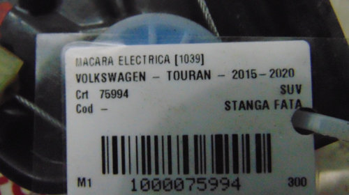 Macara electrica stanga fata Volkswagen Touran din 2016