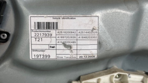Macara geam electric dreapta fata Mercedes Benz ML W146 2006-2011 , cod A1648203002 , 980786111