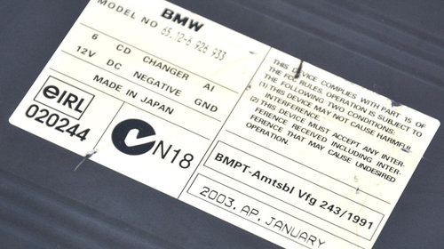 Magazie Cd BMW 7 (E65, E66, E67) 2001 - 2009 6926933, 65.12-6926933, 65126926933