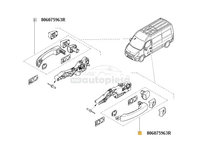 Maner usa RENAULT MASTER III platou / sasiu (EV, HV, UV) (2010 - 2016) OE 806073022R piesa NOUA