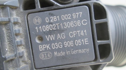 MAP Senzor presiune gaze 0281002977 / 03G906051E Audi VW 2.0 TDI Golf 7 2.0 TDI