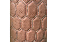 Material imitatie piele tapiterie hexagon cu gaurele maro/cusatura gri Cod: Y03MG