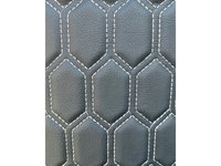 Material imitatie piele tapiterie hexagon negru /cusatura gri Cod: Y06NG