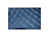 Material imitatie piele tapiterie romb negru/cusatura albastra ERK AL-110817-17