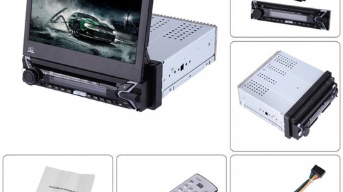 Media Player 7" cu touchscreen DVD, MP3, MP4, bluetooth, 1DIN, Cod:9505