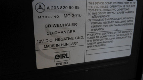Mercedes Becker Be 6019 radio casetofon + CADOU: Mc 3010 changer 6xCD