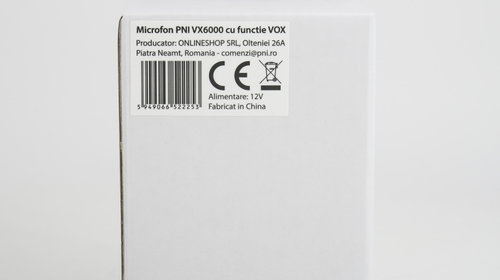 Microfon PNI VX6000 cu functie VOX, cu 6 pini, pentru statii radio CB PNI-MVX-6000