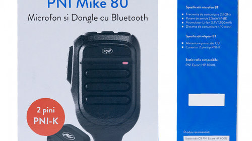 Microfon si Dongle cu Bluetooth PNI Mike 80, dual channel, compatibil cu PNI HP 8001L PNI-MIKE80