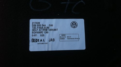 Mocheta roata rezerva VW Golf 7 cod 5G9863544