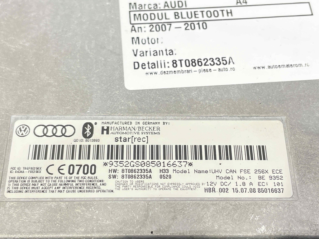 MODUL BLUETOOTH AUDI A4 A4 - - (2007 201