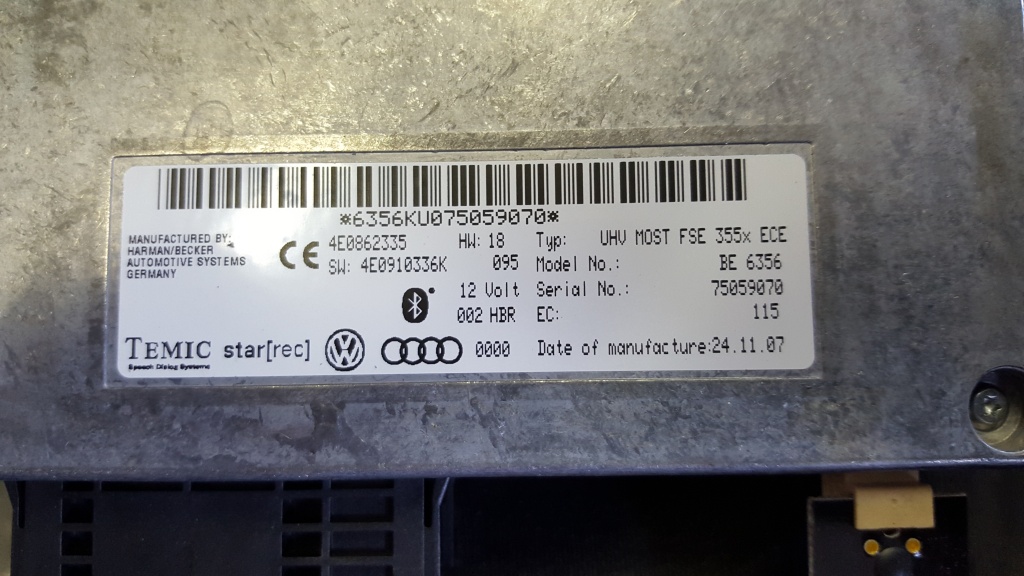 Modul bluetooth Audi A4 S4 A5 S5 A6 S6 A8 S8 4E086