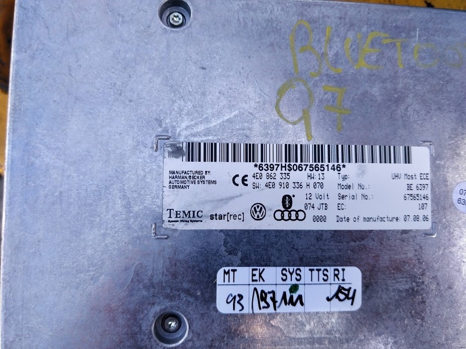 Modul bluetooth Audi Q7 4L 2006 2007 2008 4E0862355 4E0910336H