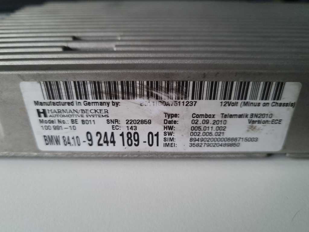 Modul bluetooth combox telematics Harman BMW seria 5 F10/F11 84.10 9 244 189-01