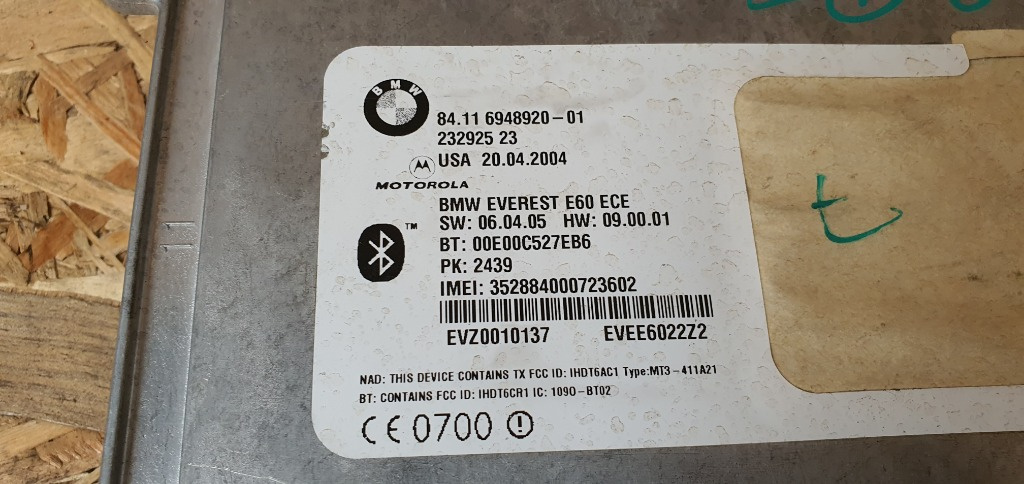 Modul bluetooth E60 ECE 2004-2010 cod 84.116948920-01