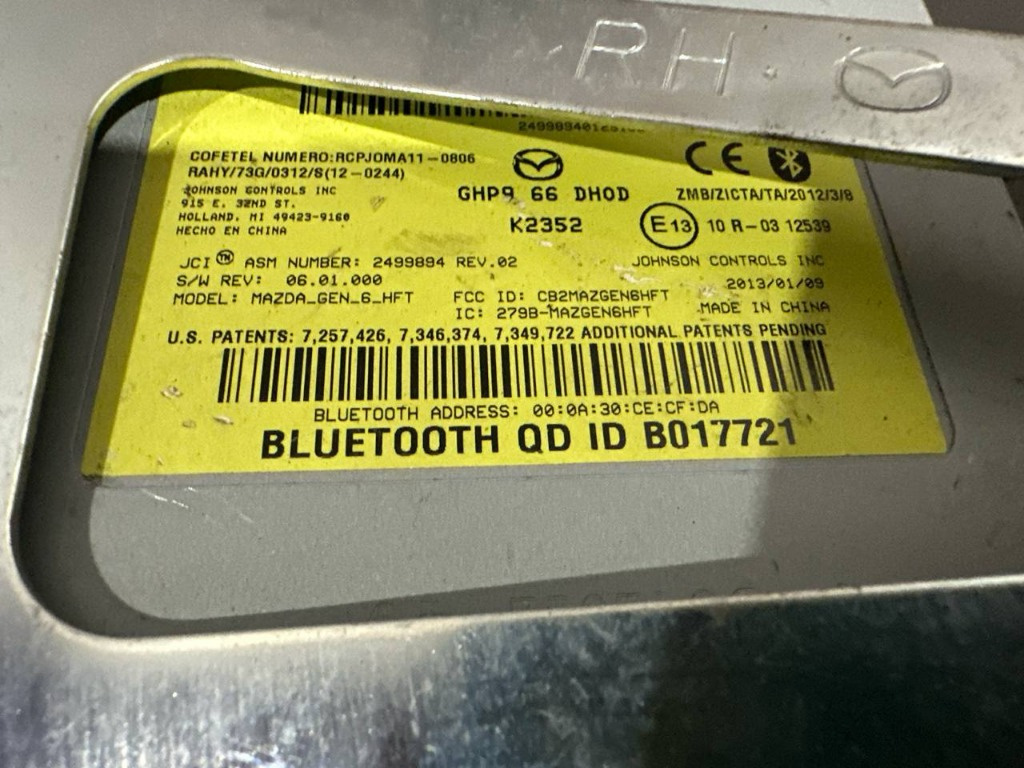 Modul Bluetooth GHP966DH0D Mazda CX-5 II