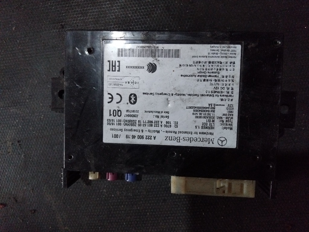 Modul Bluetooth Mercedes E-Class An 2019 Cod : A229004619