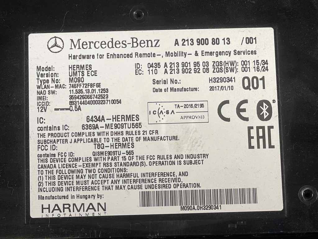 MODUL BLUETOOTH MERCEDES E-CLASS E-CLASS