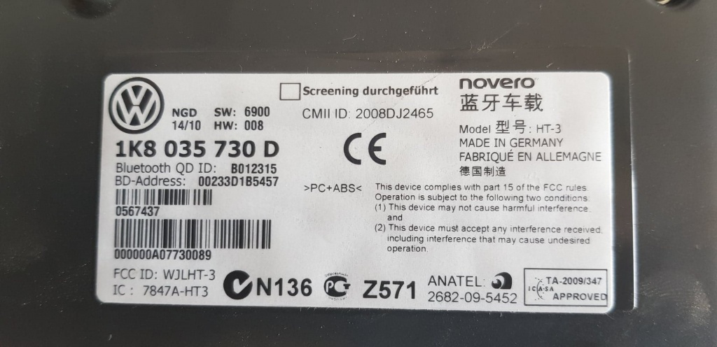 Modul bluetooth VW Caddy cod piesa 1k803