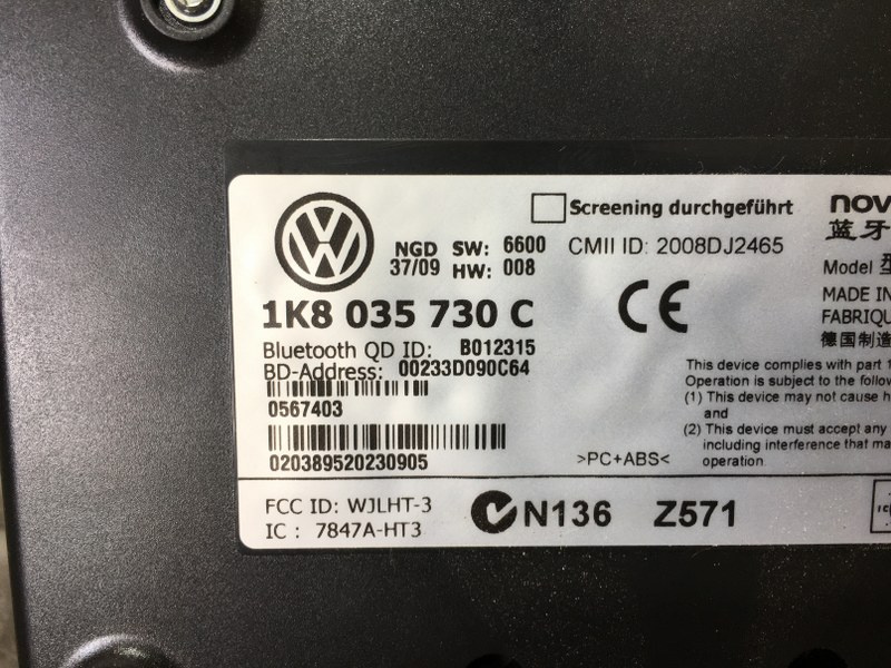 Modul Bluetooth VW Passat: 1K8035730C [F