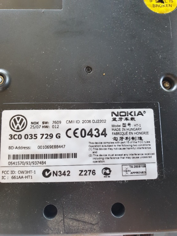 Modul bluetooth VW Passat B6 3C0035729G